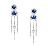 0.68 Ct.Tw. Sapphire 14K White Gold earring