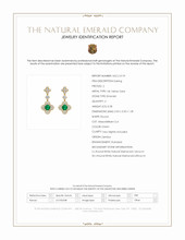0.28&nbsp;Ct.Tw.Total Carat Weight Emerald and Natural Diamond Pave Earrings, 14K Yellow Gold Scan Report