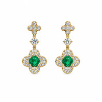0.28 Ct.Tw. Emerald 14K Yellow Gold earring