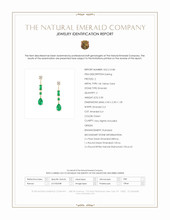 1.10&nbsp;Ct.Tw.Total Carat Weight Emerald and Natural Diamond Drops Earrings, 14K Yellow Gold Scan Report