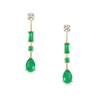 1.10 Ct.Tw. Emerald 14K Yellow Gold earring