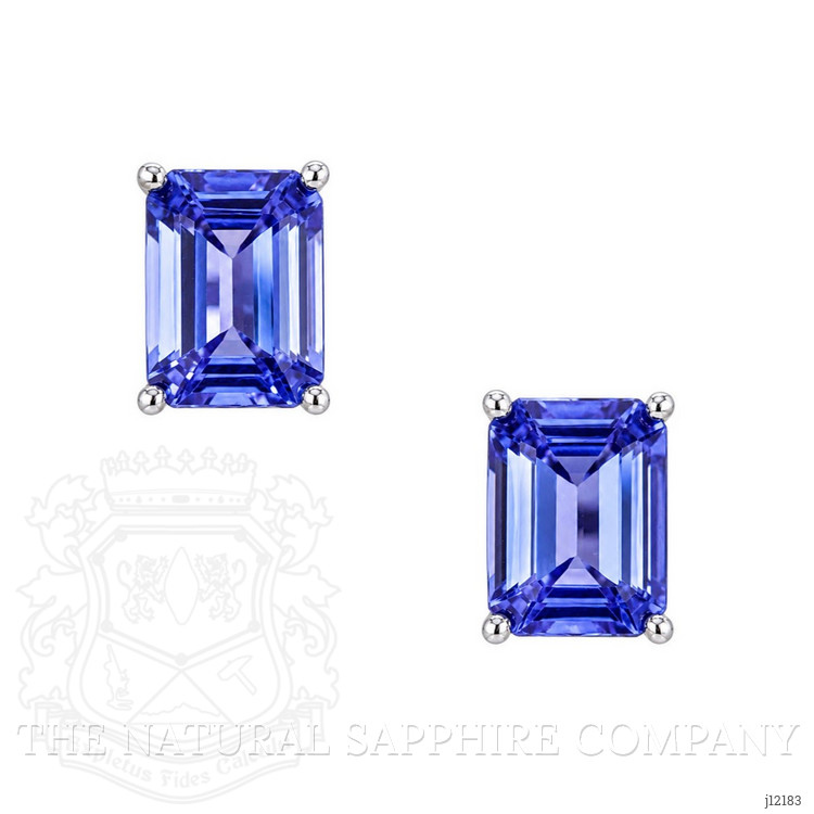 4.11 Ct.Tw. Violet Tanzanite Studs Earrings, 14K White Gold