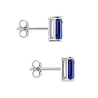 4.11 Ct.Tw.Total Carat Weight Violet Tanzanite Studs Earrings, 14K White Gold Image