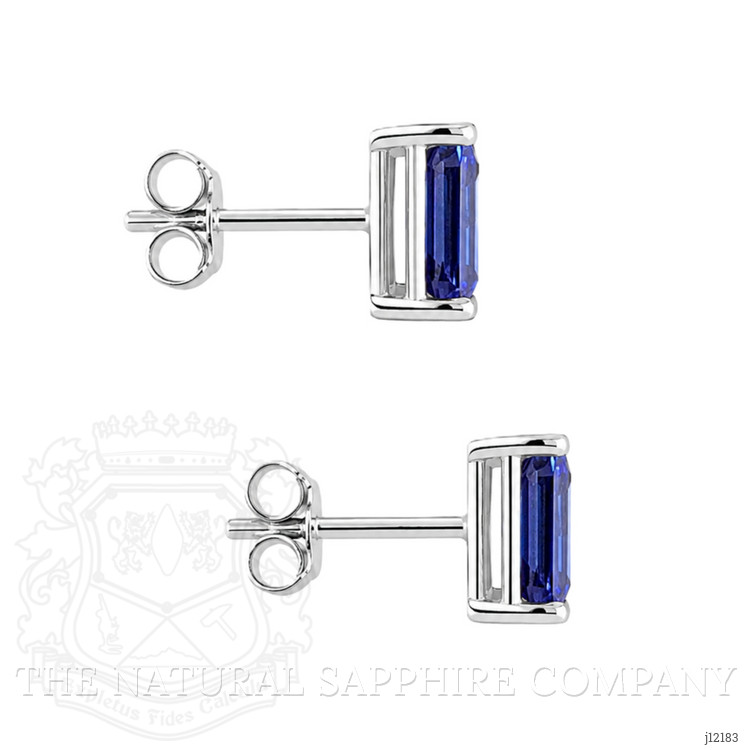 4.11 Ct.Tw. Violet Tanzanite Studs Earrings, 14K White Gold
