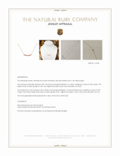 0.30 Ct. Ruby and Natural Diamond Bezel Necklace, 14K Yellow Gold Appraisal