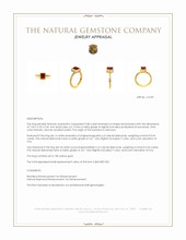 0.86 Ct. Red Red Beryl and Natural Diamond Pave Ring, 18K Yellow Gold Appraisal