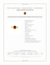 0.86 Ct. Red Red Beryl and Natural Diamond Pave Ring, 18K Yellow Gold Scan Report