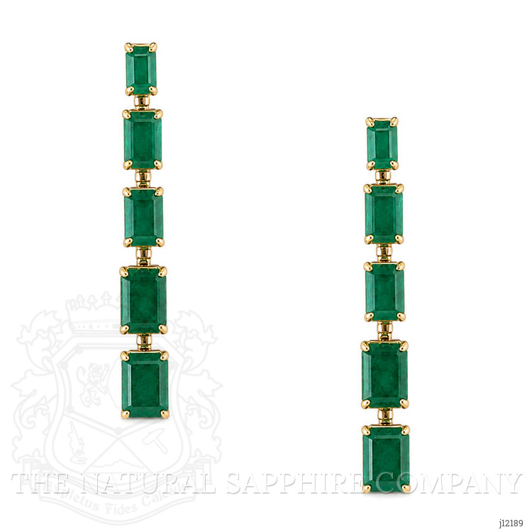 1.75 Ct.Tw. Emerald Drops Earrings, 14K Yellow Gold