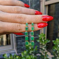 1.75&nbsp;Ct.Tw.Total Carat Weight Emerald Drops Earrings, 14K Yellow Gold Life Style