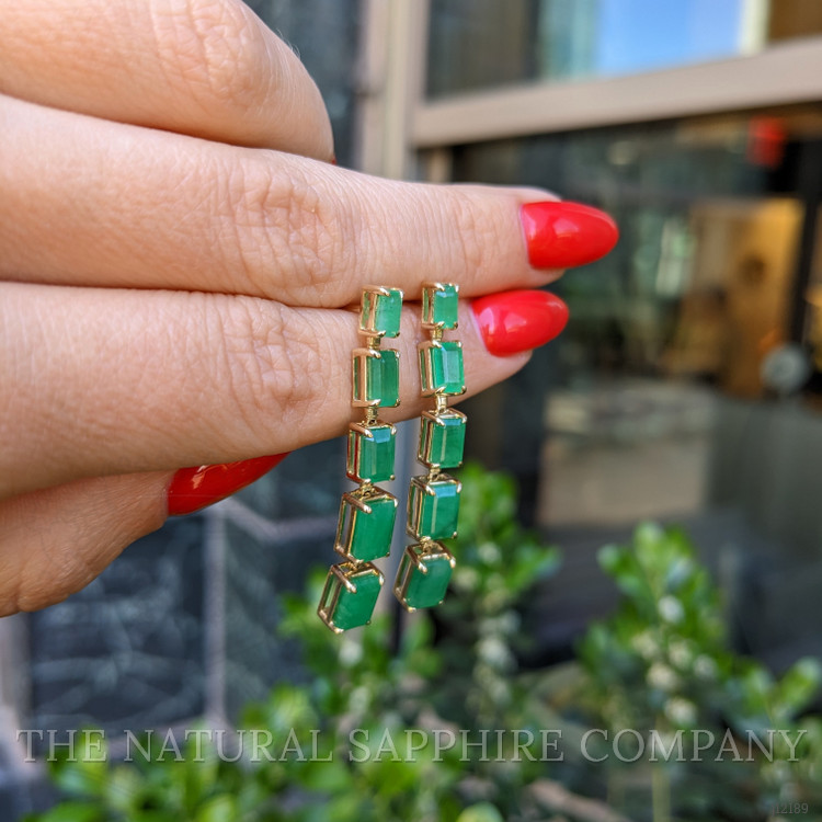 1.75 Ct.Tw. Emerald Drops Earrings, 14K Yellow Gold
