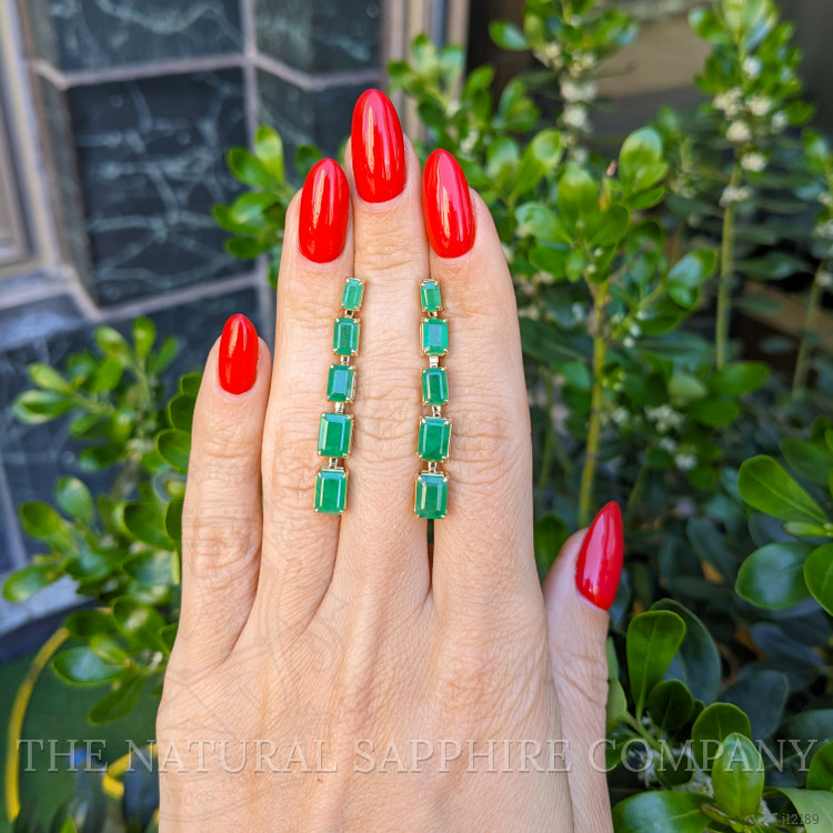 1.75 Ct.Tw. Emerald Drops Earrings, 14K Yellow Gold
