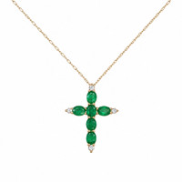 0.96 Ct. Emerald 14K Yellow Gold pendant