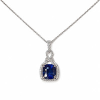 2.81 Ct. Sapphire 14K White Gold pendant