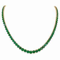 25.96 Ct. Emerald 18K Yellow Gold necklace