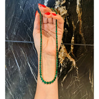 25.96 Ct. Emerald Accent Stones Necklace, 18K Yellow Gold Life Style