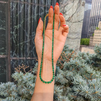 25.96 Ct. Emerald Accent Stones Necklace, 18K Yellow Gold Life Style