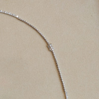 21.52&nbsp;Ct.Tw.Total Carat Weight Blue Sapphire and Natural Diamond Pave Necklace, 14K White Gold Image
