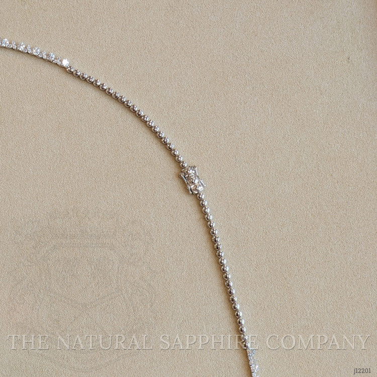 21.52 Ct.Tw. Blue Sapphire and Natural Diamond Pave Necklace, 14K White Gold
