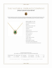 0.59 Ct. Emerald and Natural Diamond Antique Style Necklace, 14K Yellow Gold Scan Report