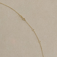 0.59 Ct. Emerald and Natural Diamond Antique Style Necklace, 14K Yellow Gold Image