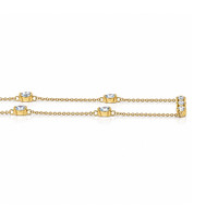 0.74 Ct. Blue Aquamarine and Bluish Green Aquamarine Accent Stones Necklace, 14K Yellow Gold Image