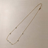 0.74 Ct. Blue Aquamarine and Bluish Green Aquamarine Accent Stones Necklace, 14K Yellow Gold Life Style