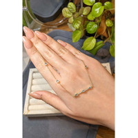 0.74 Ct. Blue Aquamarine and Bluish Green Aquamarine Accent Stones Necklace, 14K Yellow Gold Life Style