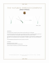 0.27 Ct. Emerald and Natural Diamond Accent Stones Necklace, 14K White Gold Appraisal