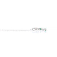 0.27 Ct. Emerald and Natural Diamond Accent Stones Necklace, 14K White Gold Image