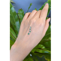 0.27 Ct. Emerald and Natural Diamond Accent Stones Necklace, 14K White Gold Life Style