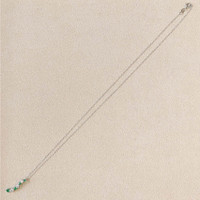 0.27 Ct. Emerald and Natural Diamond Accent Stones Necklace, 14K White Gold Life Style