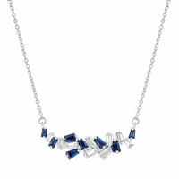 0.52 Ct. Sapphire 14K White Gold necklace