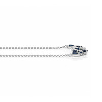 0.52 Ct. Blue Sapphire and Natural Diamond Accent Stones Necklace, 14K White Gold Image