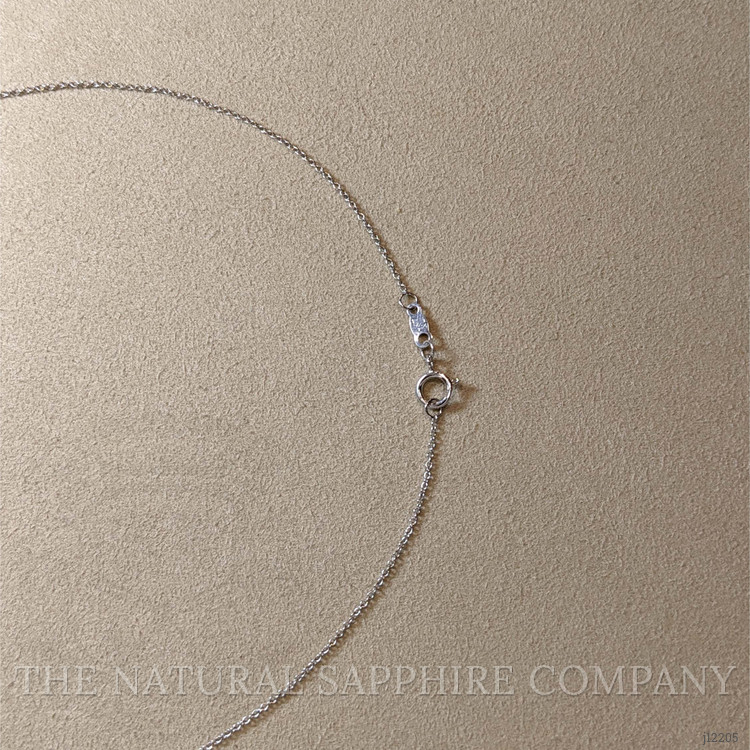 0.52 Ct. Blue Sapphire and Natural Diamond Accent Stones Necklace, 14K White Gold