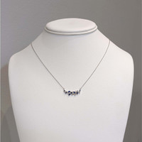 0.52 Ct. Blue Sapphire and Natural Diamond Accent Stones Necklace, 14K White Gold Life Style