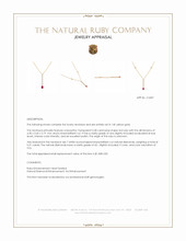 0.28 Ct. Ruby and Natural Diamond Bezel Necklace, 14K Yellow Gold Appraisal