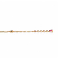 0.28 Ct. Ruby and Natural Diamond Bezel Necklace, 14K Yellow Gold Image
