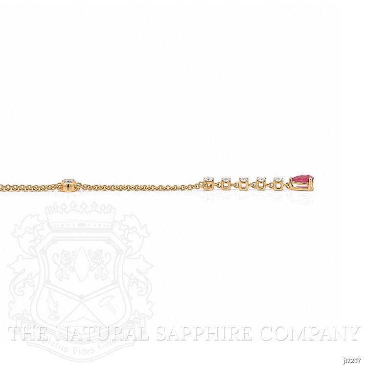 0.28 Ct. Ruby and Natural Diamond Bezel Necklace, 14K Yellow Gold