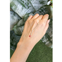 0.28 Ct. Ruby and Natural Diamond Bezel Necklace, 14K Yellow Gold Life Style