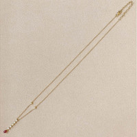 0.28 Ct. Ruby and Natural Diamond Bezel Necklace, 14K Yellow Gold Life Style