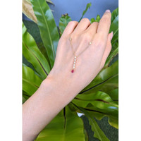 0.28 Ct. Ruby and Natural Diamond Bezel Necklace, 14K Yellow Gold Life Style
