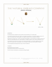 0.19 Ct. Emerald and Natural Diamond Accent Stones Necklace, 14K Yellow Gold Appraisal
