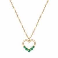 0.19 Ct. Emerald 14K Yellow Gold necklace