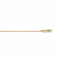 0.19 Ct. Emerald and Natural Diamond Accent Stones Necklace, 14K Yellow Gold Image