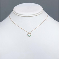 0.19 Ct. Emerald and Natural Diamond Accent Stones Necklace, 14K Yellow Gold Life Style