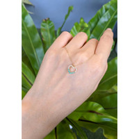 0.19 Ct. Emerald and Natural Diamond Accent Stones Necklace, 14K Yellow Gold Life Style