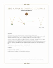 0.19 Ct. Emerald and Natural Diamond Accent Stones Necklace, 14K Yellow Gold Appraisal