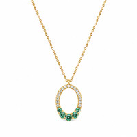 0.19 Ct. Emerald 14K Yellow Gold necklace