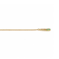 0.19 Ct. Emerald and Natural Diamond Accent Stones Necklace, 14K Yellow Gold Image