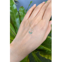 0.19 Ct. Emerald and Natural Diamond Accent Stones Necklace, 14K Yellow Gold Life Style